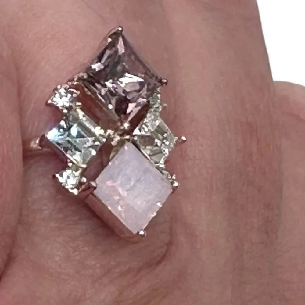 Pink purple rhinestone ring - Picture 4 of 5